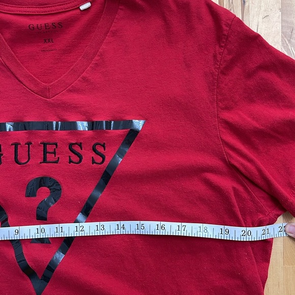 GUESS GLAM LOGO TEE BUNDLE WOMENS XXL V-NECK RED BLACK SHORT SLEEVE 100% COTTON - Picture 6 of 11